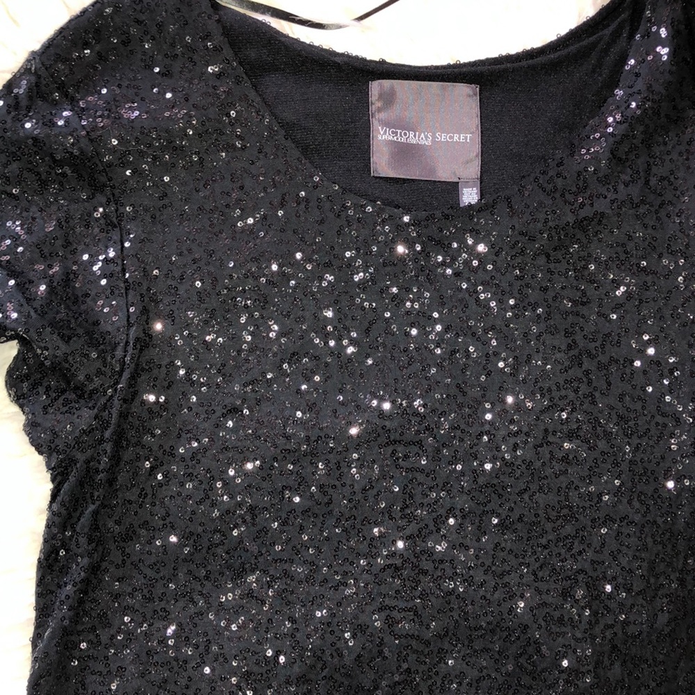 NWT Victoria Secret Black Sequin Dress Sz S